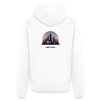 New York - Veste à capuche bio Premium Unisexe - blanc - Dos - Thijin (182cm)