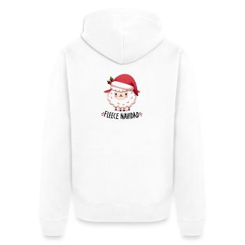 Fleece Navidad Schaf - Unisex Premium Bio Zip Hoodie - Weiß - Hinten - Thijin (182cm)