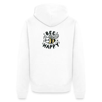Bee Happy - Unisex Premium Bio Zip Hoodie - Weiß - Hinten - Thijin (182cm)