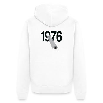 Millésime 1976 - Veste à capuche bio Premium Unisexe - blanc - Dos - Thijin (182cm)