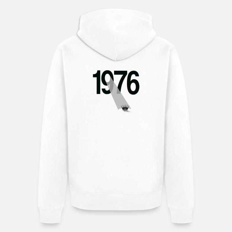 Millésime 1976 - Veste à capuche bio Premium Unisexe - blanc