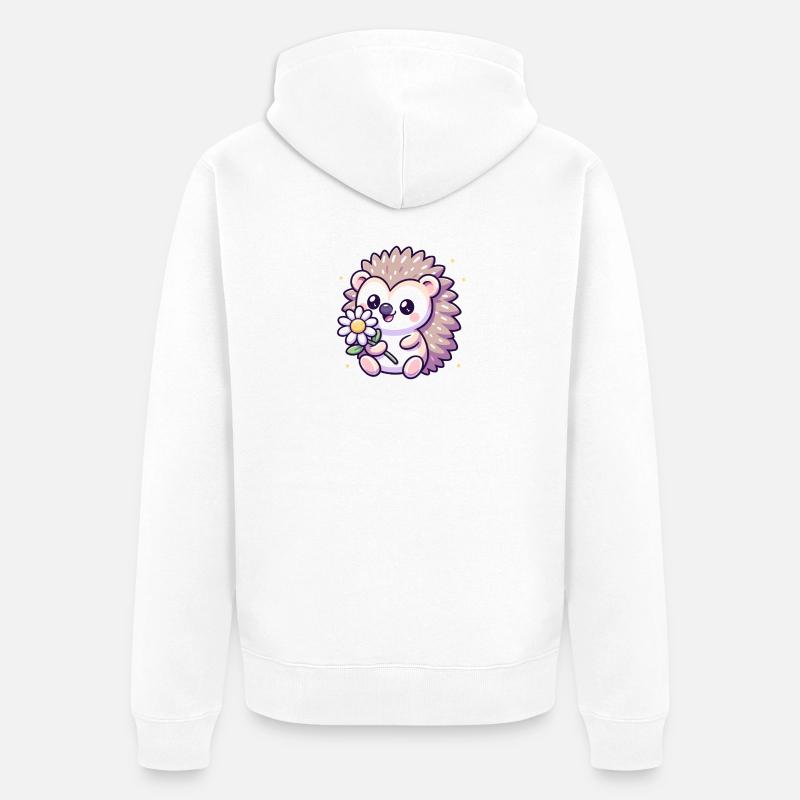 Igel Cindy - Unisex Premium Bio Zip Hoodie - Weiß