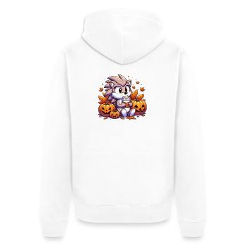 Hedgehog drinks Halloween - Unisex Premium Organic Zip Hoodie - white - Back - Thijin (182cm)