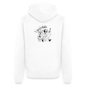 I Don’t Kehr Lustiges Denglisch Wortspiel - Unisex Premium Bio Zip Hoodie - Weiß - Hinten - Thijin (182cm)