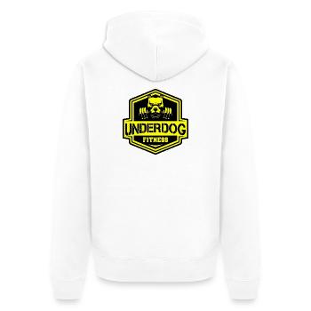 Pitbull Fitness, Puissance musculaire et motivation d’entraînement - Veste à capuche bio Premium Unisexe - blanc - Dos - Thijin (182cm)