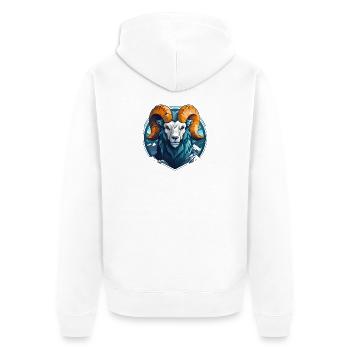 Mascottes Bélier - Veste à capuche bio Premium Unisexe - blanc - Dos - Thijin (182cm)
