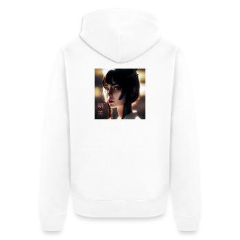 AKEMI Radiant Beauty - Unisex Premium Organic Zip Hoodie - white - Back - Thijin (182cm)