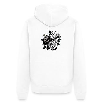 Bouquet de roses Style minimaliste - Veste à capuche bio Premium Unisexe - blanc - Dos - Thijin (182cm)
