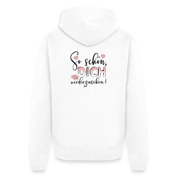 WIEDERSEHEN SPRÜCHE - LIEBE BEZIEHUNG - Unisex Premium Bio Zip Hoodie - Weiß - Hinten - Thijin (182cm)