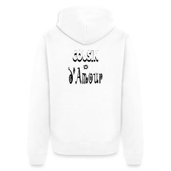 Cousin Amour Cœur - Veste à capuche bio Premium Unisexe - blanc - Dos - Thijin (182cm)