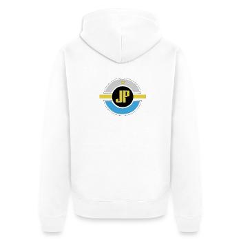 J-P - Unisex Premium Organic Zip Hoodie - white - Back - Thijin (182cm)