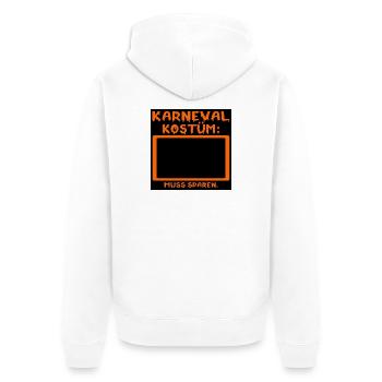 KARNEVAL KOSTÜM INFLATION MUSS SPAREN SPRÜCHE - Unisex Premium Bio Zip Hoodie - Weiß - Hinten - Thijin (182cm)