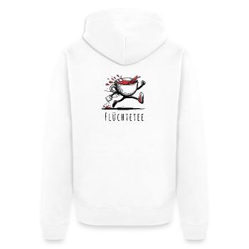 flüchtetee wortspiel tee früchte teatime - Unisex Premium Bio Zip Hoodie - Weiß - Hinten - Thijin (182cm)
