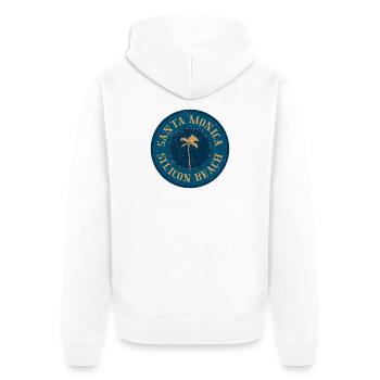 Santa Monica Retro Logo – Silicon Beach Style - Unisex Premium Organic Zip Hoodie - white - Back - Thijin (182cm)