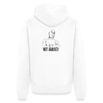 Not Amused – Sarcastic Statement Design - Unisex Premium Organic Zip Hoodie - white - Back - Thijin (182cm)