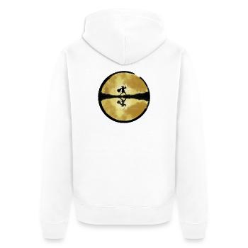 Samurai - Unisex Premium Bio Zip Hoodie - Weiß - Hinten - Thijin (182cm)