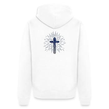FOI CHRÉTIENNE - RELIGION DE LA CROIX CHRÉTIENNE - Veste à capuche bio Premium Unisexe - blanc - Dos - Thijin (182cm)