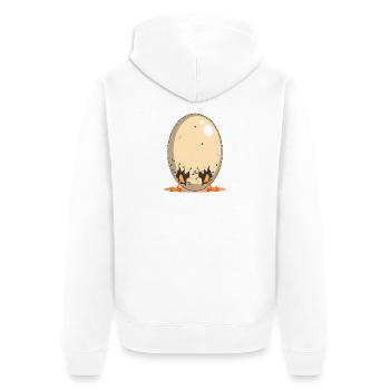 Oeuf de poule drôle - Chicken Coop Cartoon - Veste à capuche bio Premium Unisexe - blanc - Dos - Thijin (182cm)