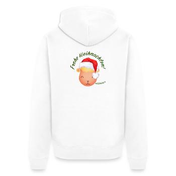 Frohe Weihnachten Weihnachtsschaf grün - Unisex Premium Bio Zip Hoodie - Weiß - Hinten - Thijin (182cm)