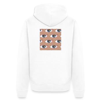Eyes lined up - Unisex Premium Organic Zip Hoodie - white - Back - Thijin (182cm)