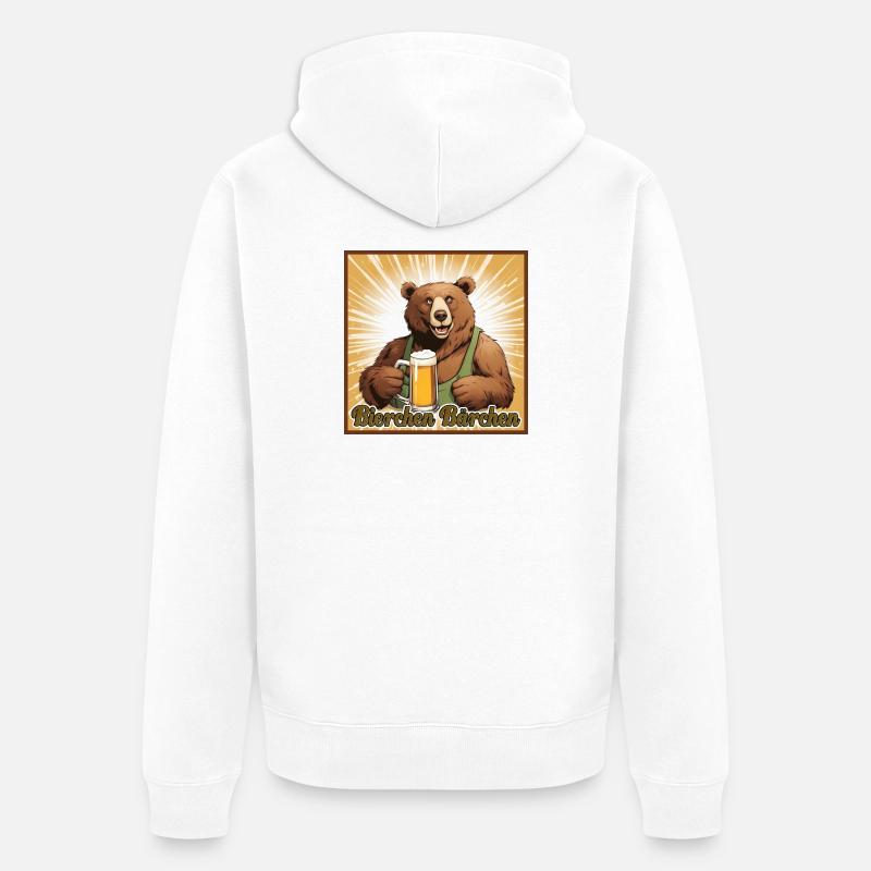 Bierchen Bärchen - Unisex Premium Bio Zip Hoodie - Weiß