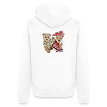 Josefine + Finn Tracht - Unisex Premium Bio Zip Hoodie - Weiß - Hinten - Thijin (182cm)