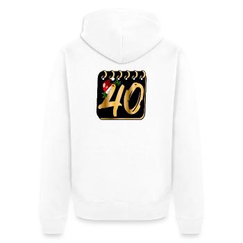 40 Jahre alt - 40. Geburtstag Weihnachten - Unisex Premium Bio Zip Hoodie - Weiß - Hinten - Thijin (182cm)