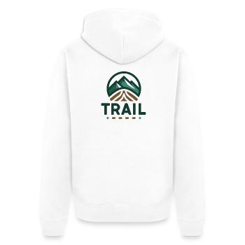 Trail Run – Cadeau Randonnée Trail - Veste à capuche bio Premium Unisexe - blanc - Dos - Thijin (182cm)