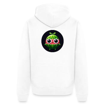 Watermelon with eyes in comic style - Unisex Premium Organic Zip Hoodie - white - Back - Thijin (182cm)