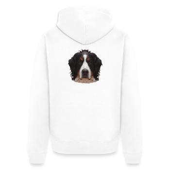 süße Geschenke, Berner Sennen Hund - Unisex Premium Bio Zip Hoodie - Weiß - Hinten - Thijin (182cm)