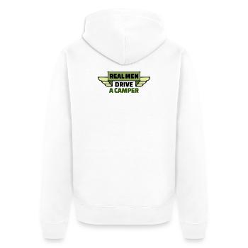 Camper Camping Statement Wanderer Wohnmobil Urlaub - Unisex Premium Bio Zip Hoodie - Weiß - Hinten - Thijin (182cm)