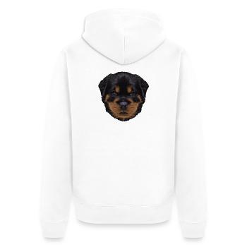 süße outfits, Rottweiler Welpe - Unisex Premium Bio Zip Hoodie - Weiß - Hinten - Thijin (182cm)