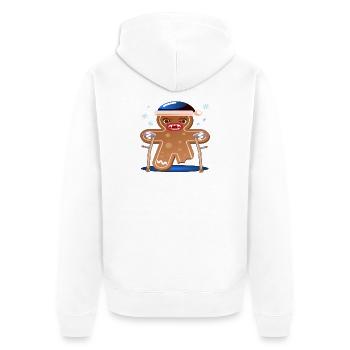 CHRISTMAS GET WELL SOON - WALKER CRUTCH - Unisex Premium Organic Zip Hoodie - white - Back - Thijin (182cm)