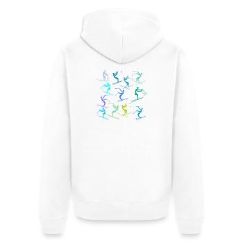 BEGINNERS SKIING SKI SLOPES - Unisex Premium Organic Zip Hoodie - white - Back - Thijin (182cm)