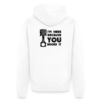 Mechanic Job Statement Worker Make Money - Unisex Premium Organic Zip Hoodie - white - Back - Thijin (182cm)