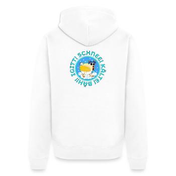 Kälte Winter Hühner - Unisex Premium Bio Zip Hoodie - Weiß - Hinten - Thijin (182cm)
