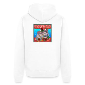HÄSSLICHER WEIHNACHTSPULLOVER - KOALA BEAR FAMILY - Unisex Premium Bio Zip Hoodie - Weiß - Hinten - Thijin (182cm)