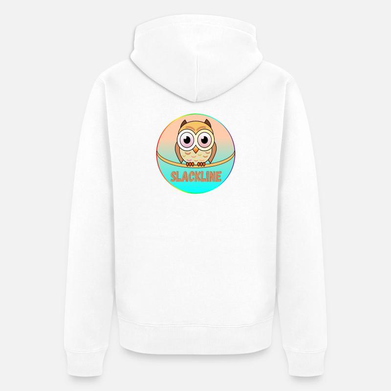 SLACKLINE EULEN - VOGEL - Unisex Premium Bio Zip Hoodie - Weiß