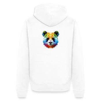 Tête de panda - Coloré - Veste à capuche bio Premium Unisexe - blanc - Dos - Thijin (182cm)