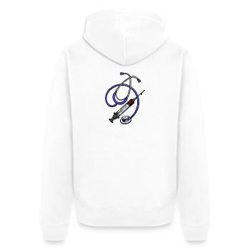 Vorgesetzter Beruf Job Doktor Karriere Erfolg - Unisex Premium Bio Zip Hoodie - Weiß - Hinten - Thijin (182cm)