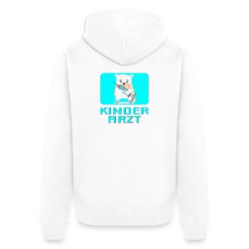 Geschenke für Kinderarzt - Pädiatrie Kinderklinik - Unisex Premium Bio Zip Hoodie - Weiß - Hinten - Thijin (182cm)