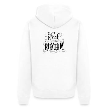 Feel the Rhythm - Unisex Premium Bio Zip Hoodie - Weiß - Hinten - Thijin (182cm)
