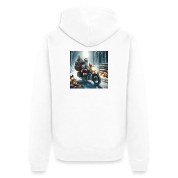 Weihnachts Design 8 - Unisex Premium Bio Zip Hoodie - Weiß - Hinten - Thijin (182cm)