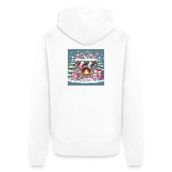 Weihnachts Design 5 - Unisex Premium Bio Zip Hoodie - Weiß - Hinten - Thijin (182cm)