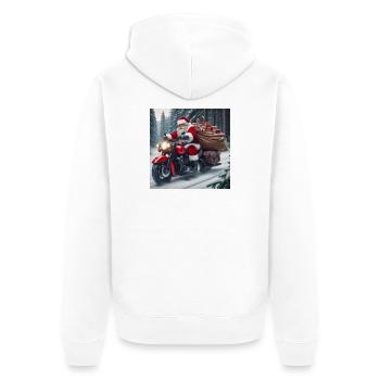 Weihnachts Design 3 - Unisex Premium Bio Zip Hoodie - Weiß - Hinten - Thijin (182cm)