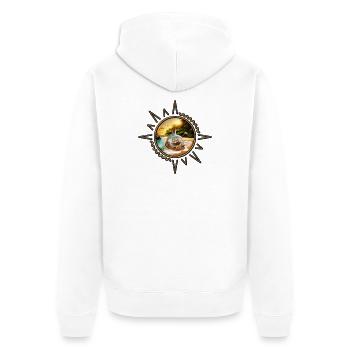 Bouteille unique et surprenante avec bateau - Veste à capuche bio Premium Unisexe - blanc - Dos - Thijin (182cm)