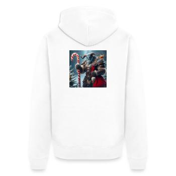 Tauren Christmas 1 - Unisex Premium Organic Zip Hoodie - white - Back - Thijin (182cm)
