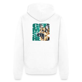 German Shepherd Portrait - Unisex Premium Organic Zip Hoodie - white - Back - Thijin (182cm)