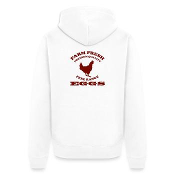 EGGS - Unisex Premium Organic Zip Hoodie - white - Back - Thijin (182cm)