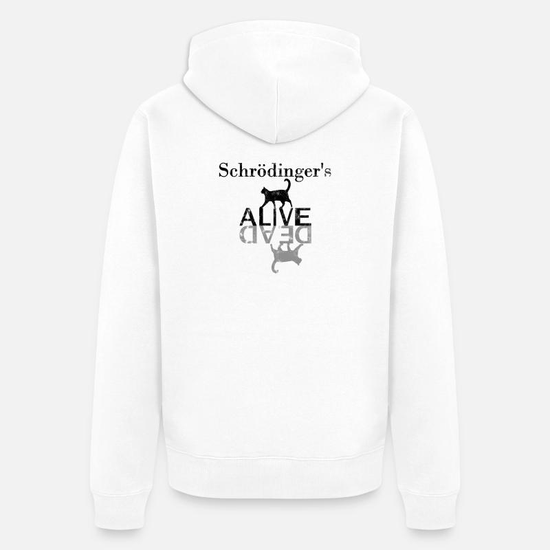 Le chat de Schrödinger - Veste à capuche bio Premium Unisexe - blanc